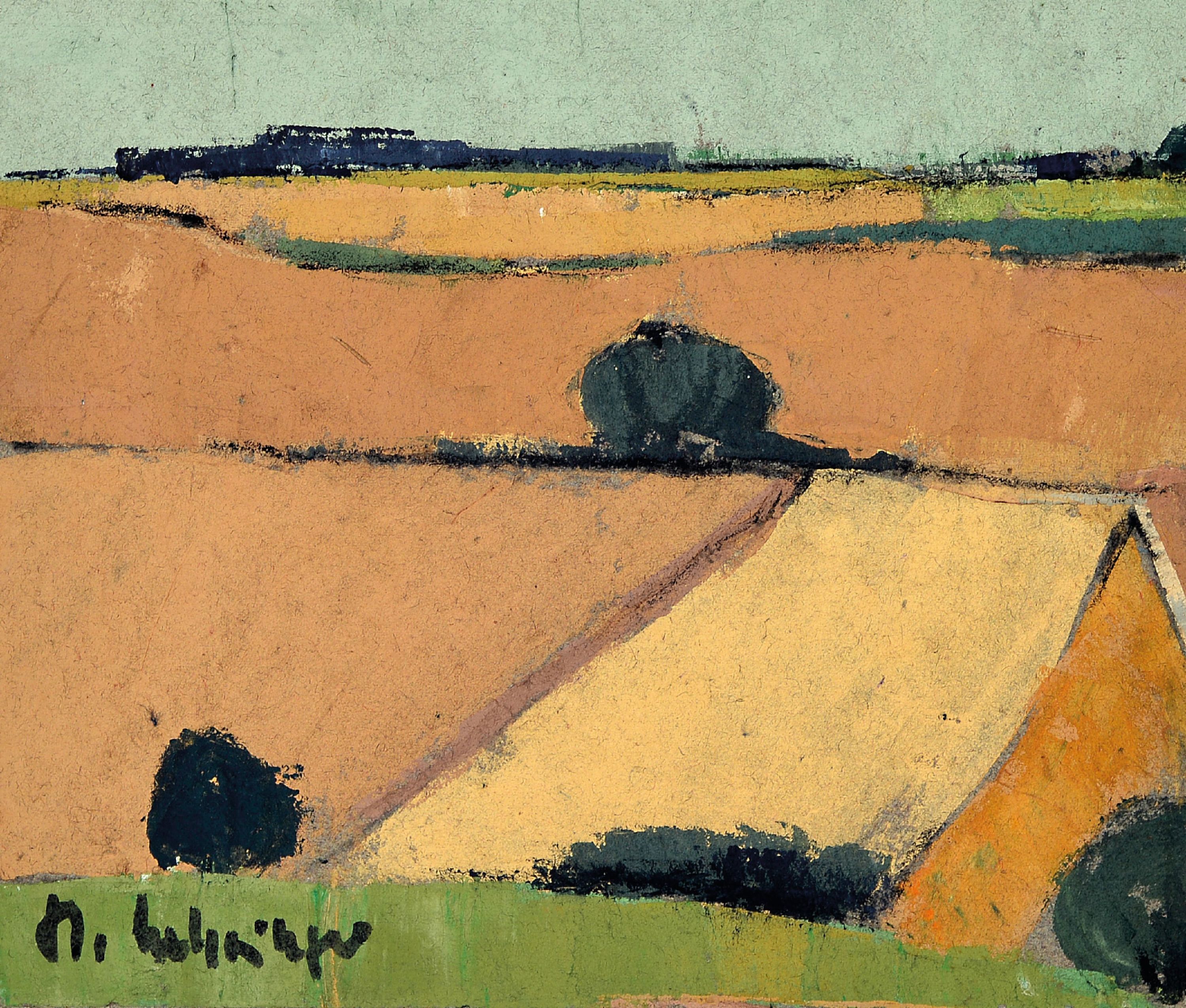 Image 27119168 - Helga Mehringer, geb. 1936, ansässig in Landau, Landschaft, Öl/Malkarton, links unten ...