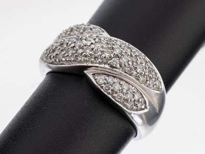 Image 14 kt gold brilliant-ring , WG 585/000, brilliants total approx. 1.0 ct Wesselton- ...