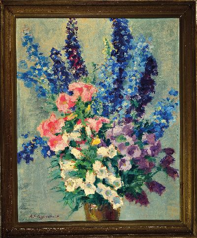 27119145k - Karl Friedrich Lippmann, 1883-1957 Offenbach am Main, Blumenstillleben mit Glockenblumen ...