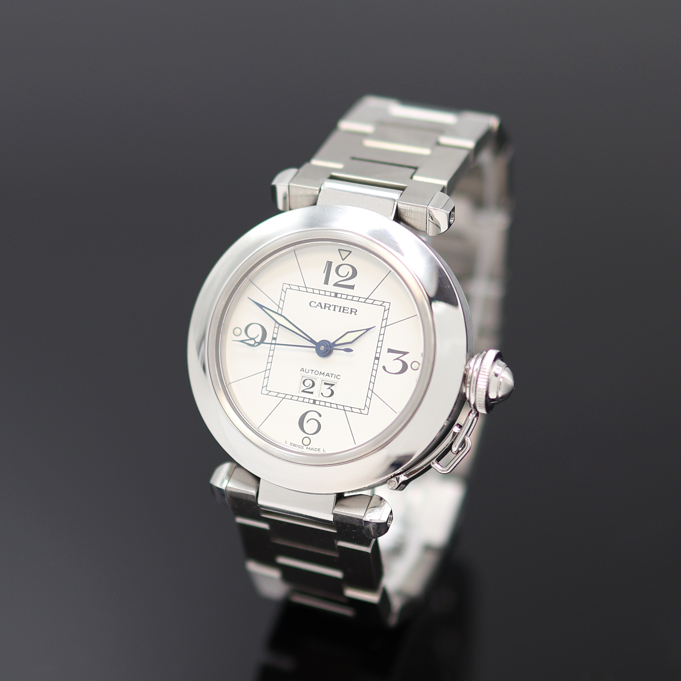 Image 27119412 - CARTIER Armbanduhr Pasha C, Automatik, Edelstahlgeh. inkl Gliederband m. dopp. ...