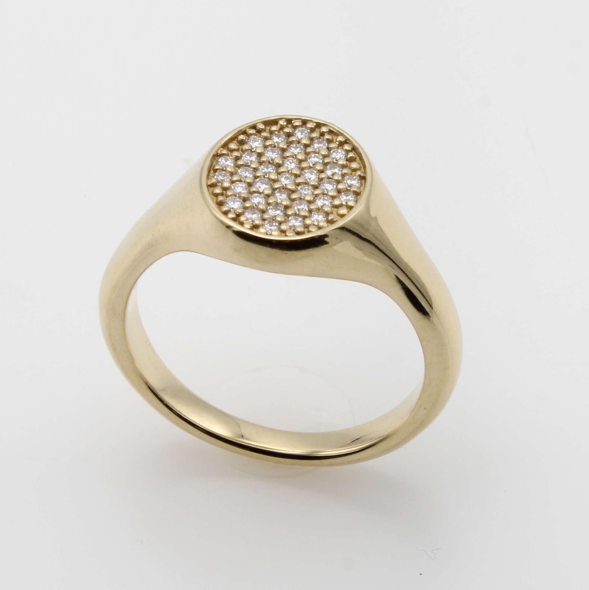 Image 27119479 - Ring mit Brillanten, GG 585/000, ovaler Ringkopf bes. m. Brill. zus. ca. 0.25 ct ...