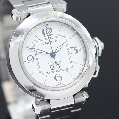 27119412d - CARTIER Armbanduhr Pasha C, Automatik, Edelstahlgeh. inkl Gliederband m. dopp. ...