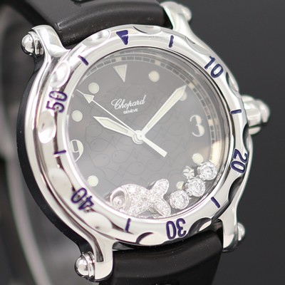 27119413d - CHOPARD Damenarmbanduhr Happy Fish Referenz 8347, quarz, Edelstahlgeh. inkl. orig. ...