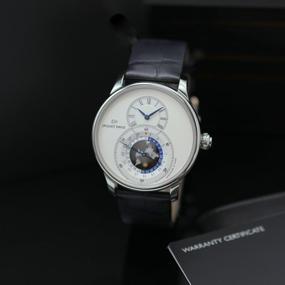 Image JAQUET DROZ unworn gents wristwatch Grande Seconde Dual Time reference J016030241, self ...