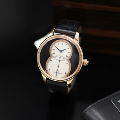 Image JAQUET DROZ unworn 18k pink gold gents wristwatch Grande Seconde Circled reference ...