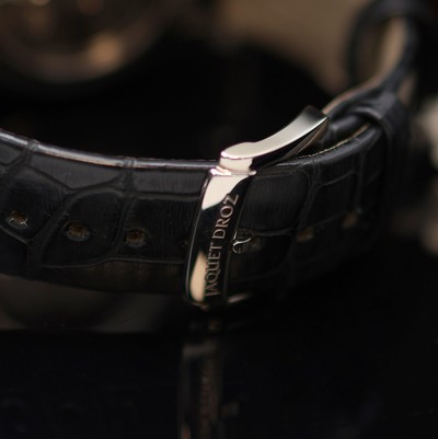 27119420c - JAQUET DROZ ungetragene Herrenarmbanduhr Grande Seconde Enamel in WG 750/000 Referenz ...
