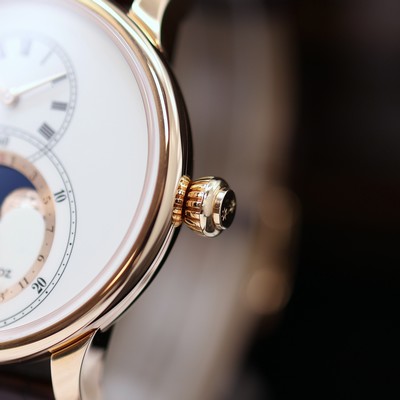 27119423b - JAQUET DROZ ungetragene Herrenarmbanduhr Grande Seconde Moon in Rosegold 750/000 Referenz ...