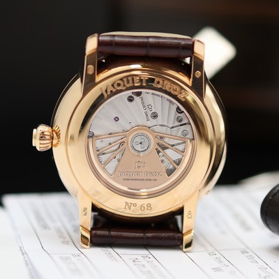27119423e - JAQUET DROZ ungetragene Herrenarmbanduhr Grande Seconde Moon in Rosegold 750/000 Referenz ...