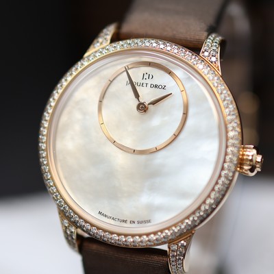 27119424a - JAQUET DROZ ungetragene Damenarmbanduhr Petite Heure Minute in Rosegold 750/000 Referenz ...