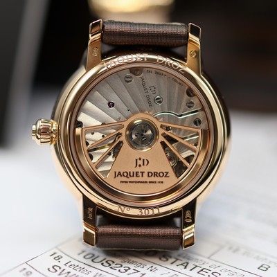 27119424f - JAQUET DROZ ungetragene Damenarmbanduhr Petite Heure Minute in Rosegold 750/000 Referenz ...