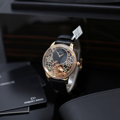 Image JAQUET DROZ Ateliers d´Art unworn & rare, to 28 pieces limited 18k pink gold wristwatch ...