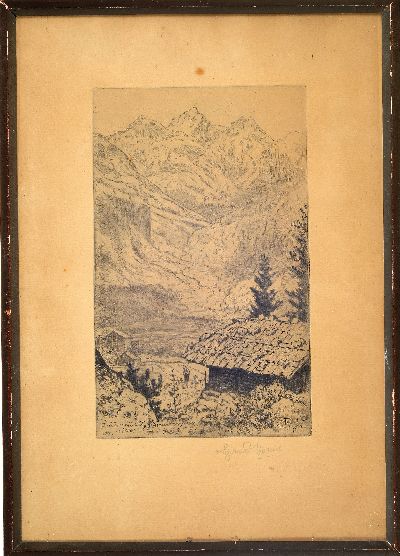 27119431l - Hans Thoma, 1839 Bernau-1924 Karlsruhe, 2 Radierungen, ´Sonntagmorgen (Landschaft mit ...