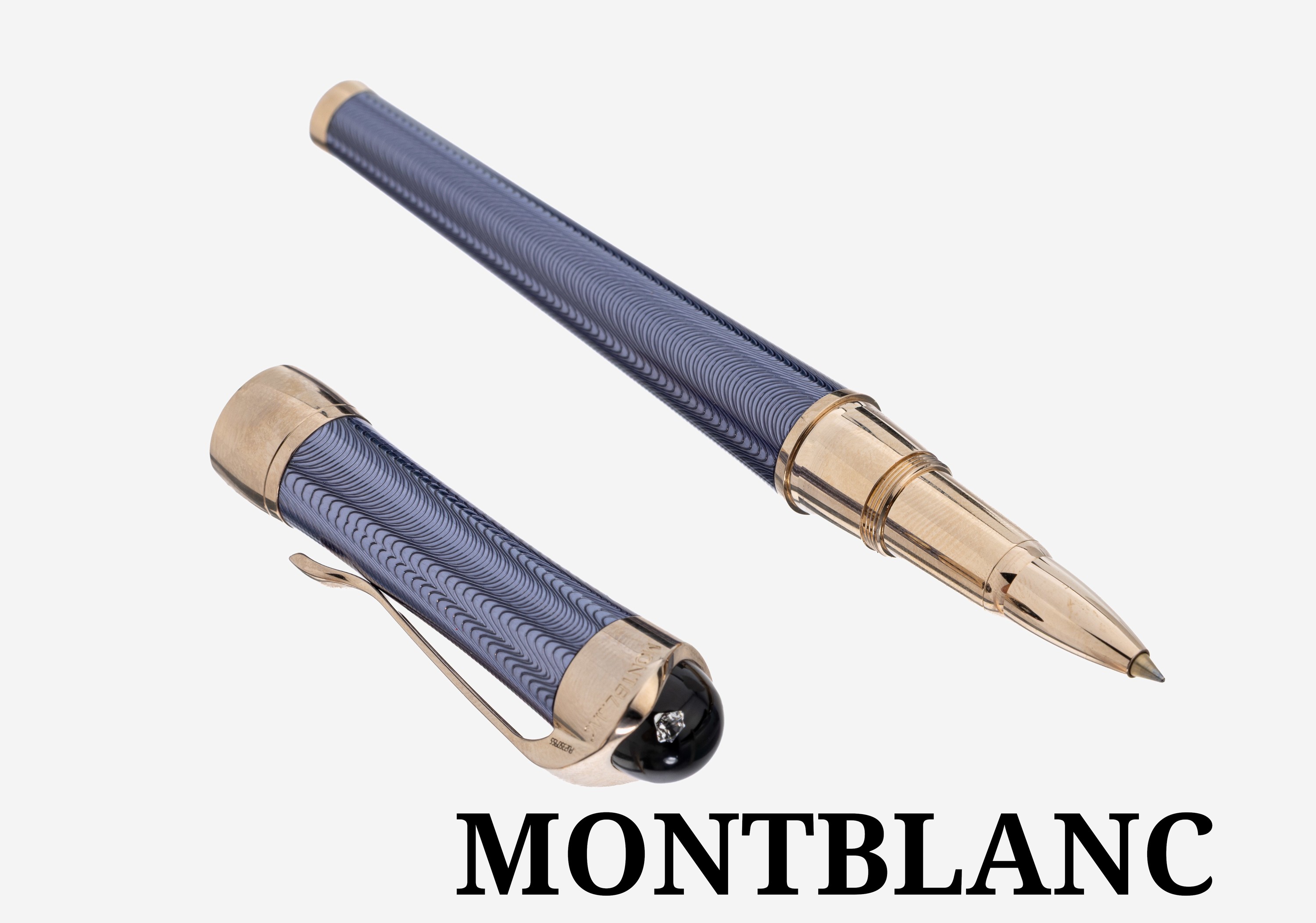 Image 27119501 - MONTBLANC Etoile Mediterranée rollerball , silver 925 with blue-grey lacquer coated, ...