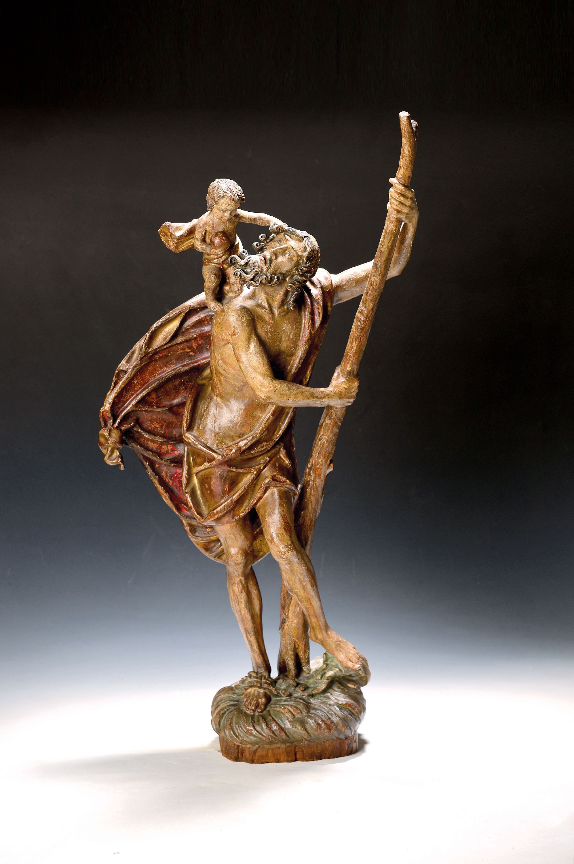 Image 27119504 - Joseph Peppi Rifesser, 1921-2020 St. Ulrich/Gröden, carving of Saint Christophorus,fully ...