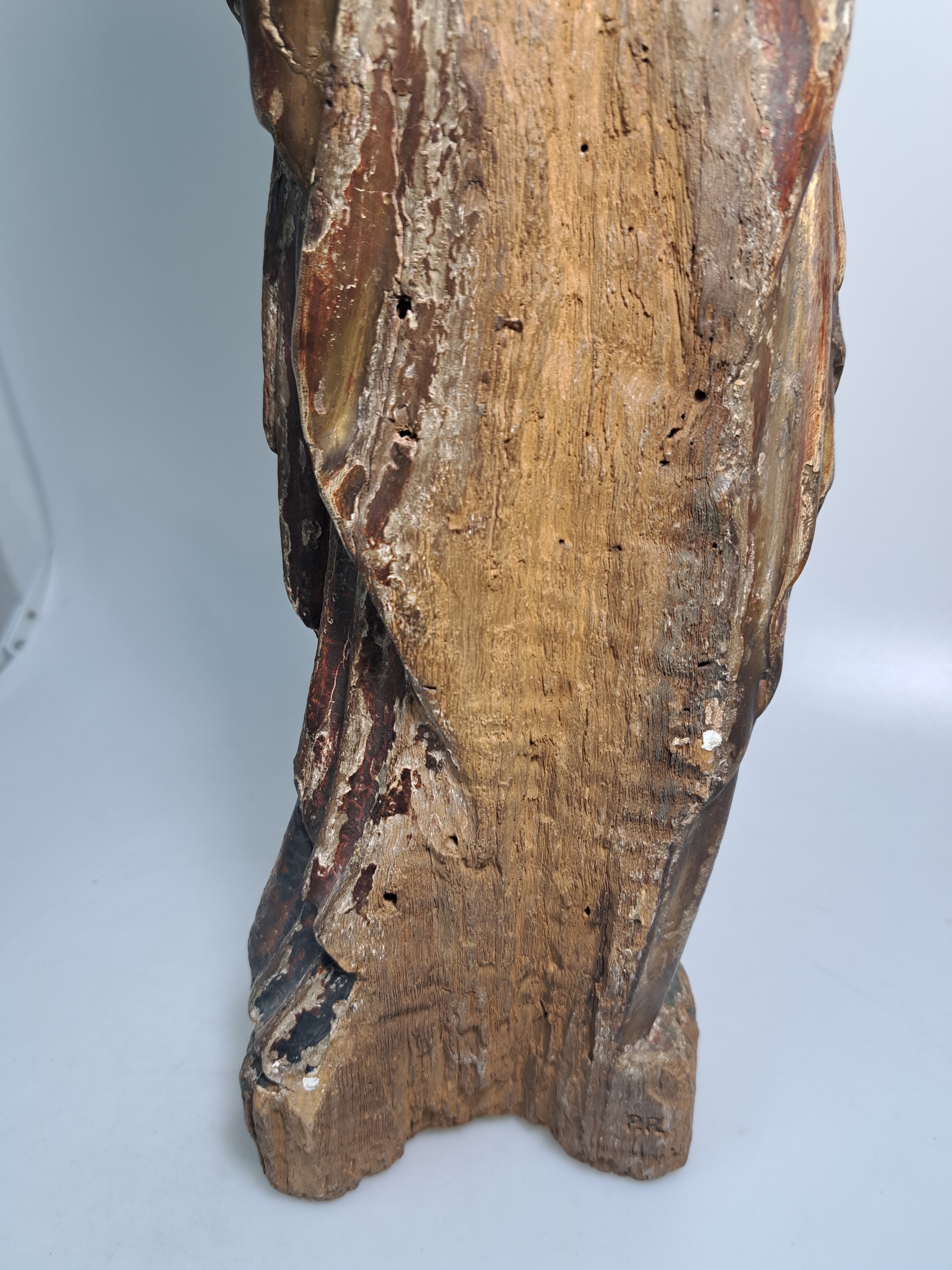 Detail h: Joseph Peppi Rifesser, 1921-2020 St. Ulrich/Gröden, 2 Bildschnitzereien: Heilige Barbara von Nikomedien, gotischer Duktus der Zeit um 1500, Holz ...