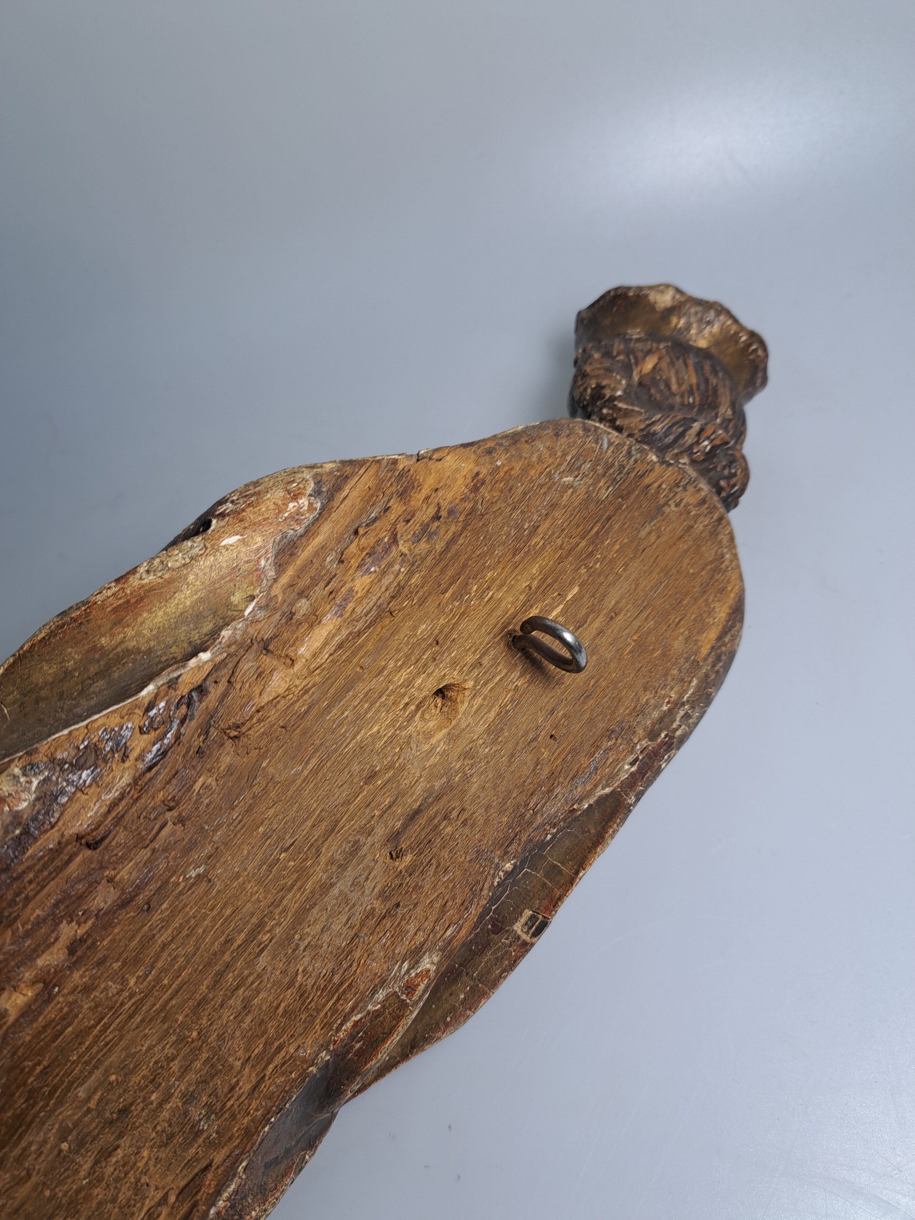Detail t: Joseph Peppi Rifesser, 1921-2020 St. Ulrich/Gröden, 2 Bildschnitzereien: Heilige Barbara von Nikomedien, gotischer Duktus der Zeit um 1500, Holz ...