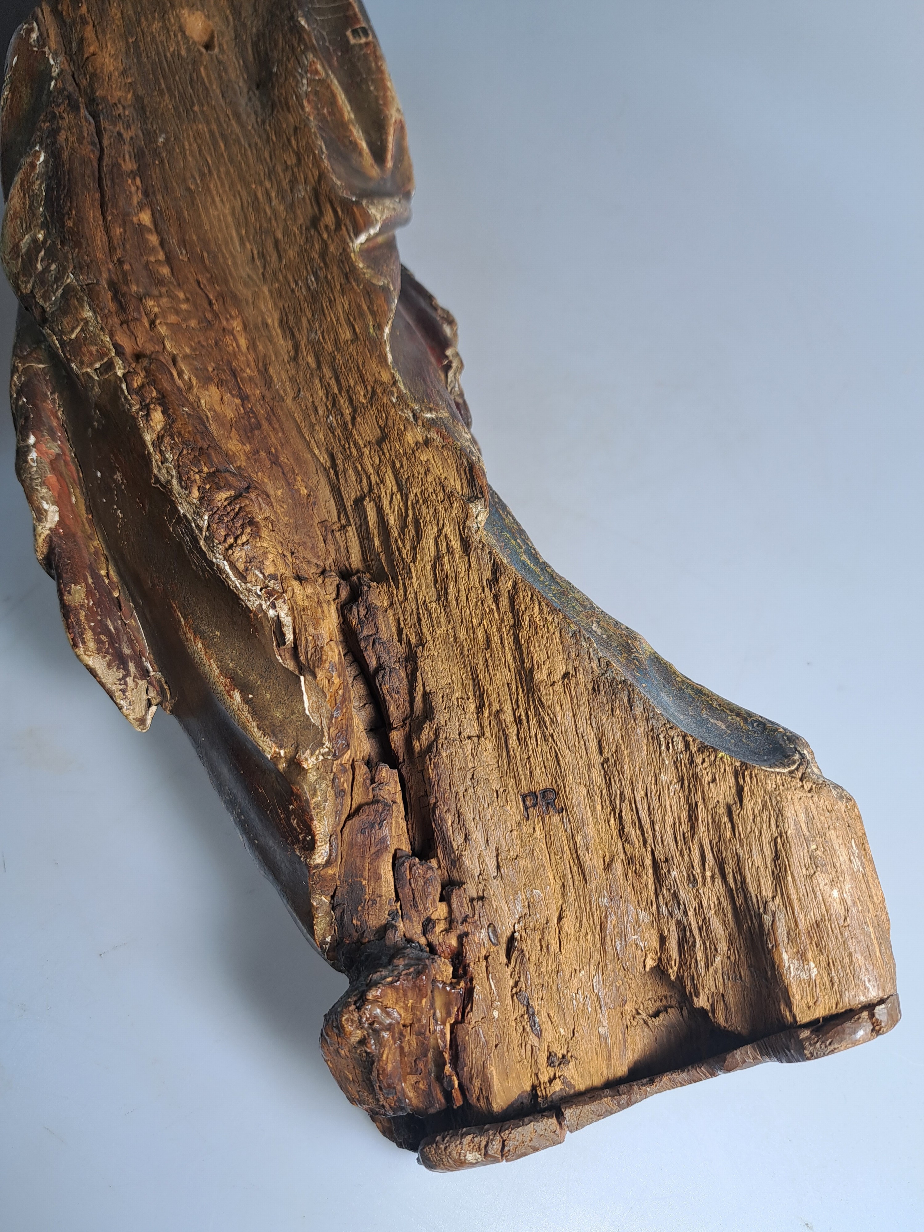 Detail u: Joseph Peppi Rifesser, 1921-2020 St. Ulrich/Gröden, 2 Bildschnitzereien: Heilige Barbara von Nikomedien, gotischer Duktus der Zeit um 1500, Holz ...