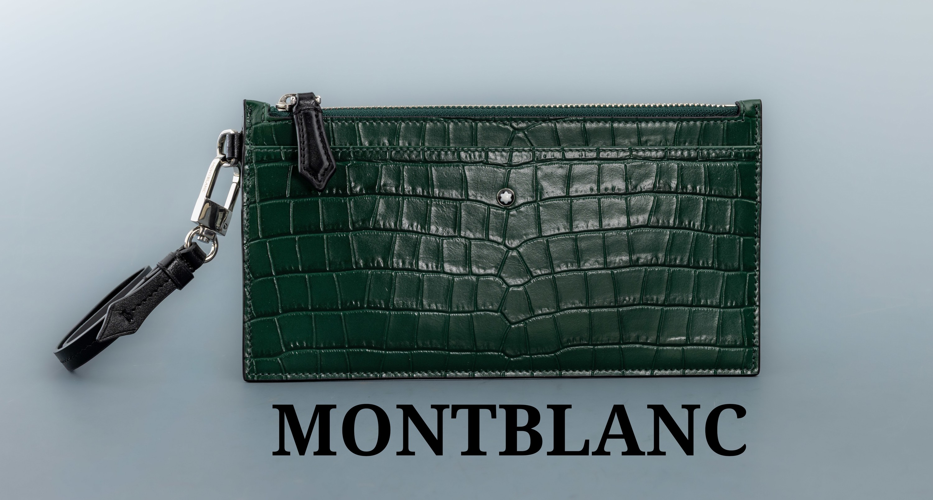 Image 27119518 - MONTBLANC mini Pouch für 8 Credit-Karten, Leder in Krokooptik, british green, ca. 21 x ...