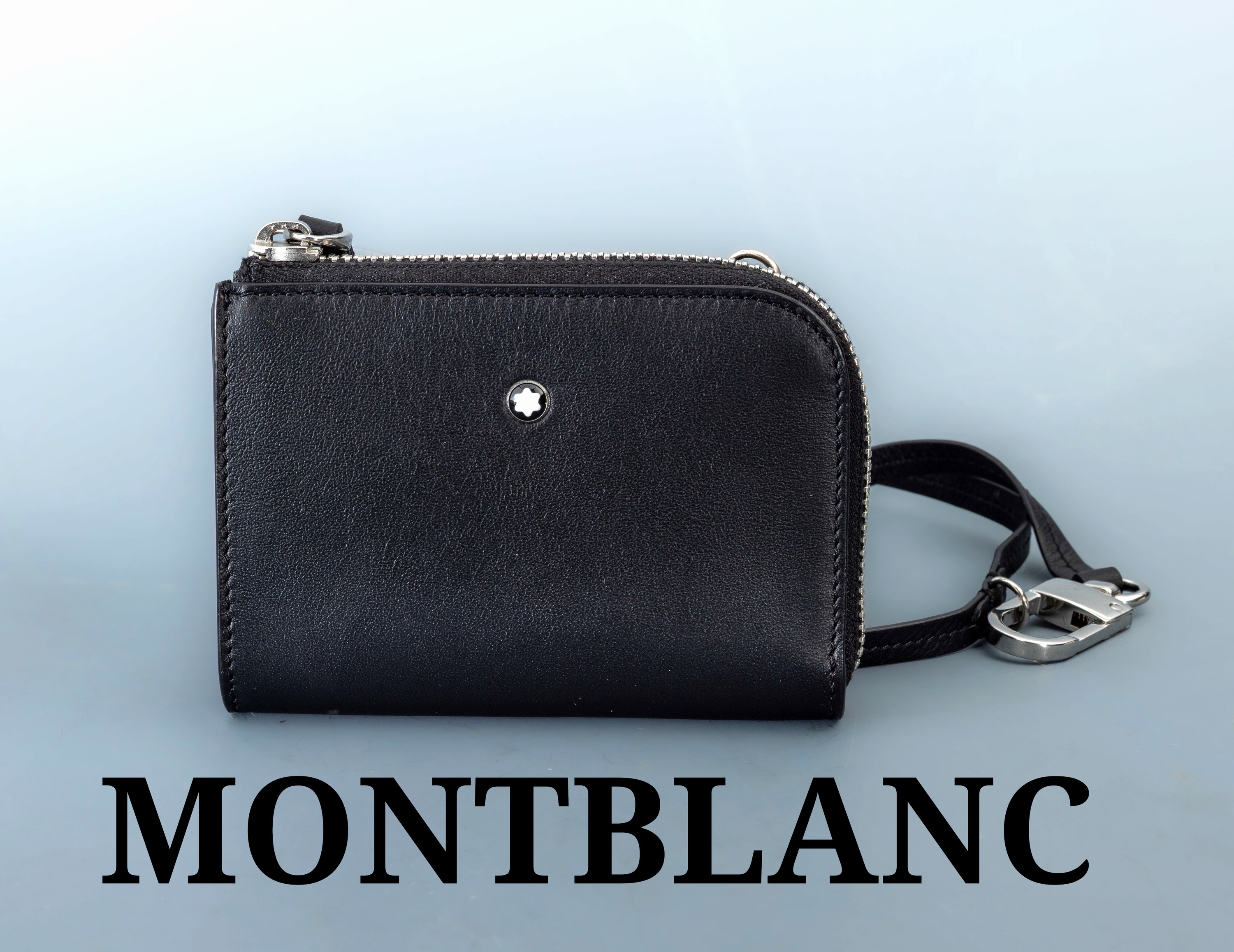 Image 27119520 - MONTBLANC key pouch with 2 creditcard pockets , black leather, approx. 11 x 8 cm, orig. ...