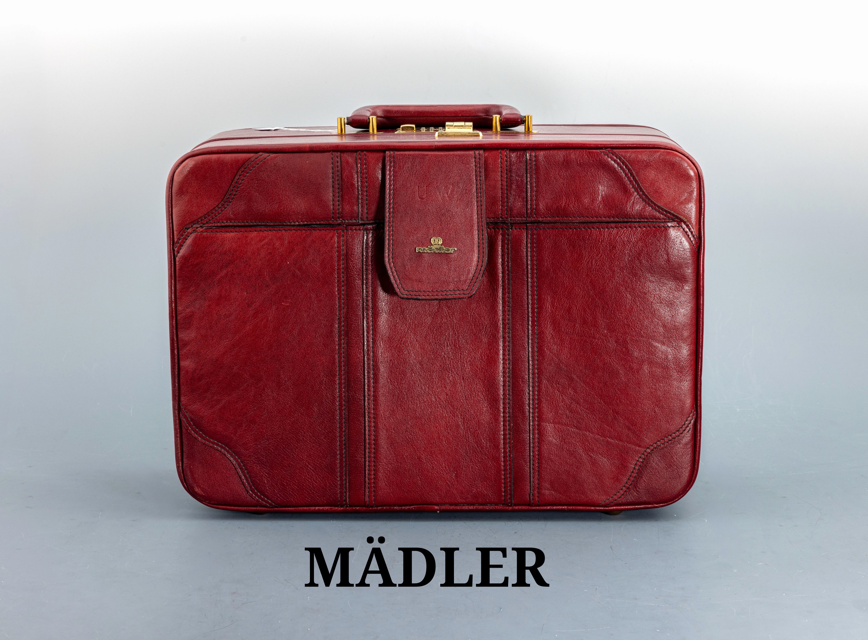 Image 27119526 - MÄDLER Kosmetikreisekoffer, rotes Leder, großes Innenfach, Abtrennung mit Reißver- ...