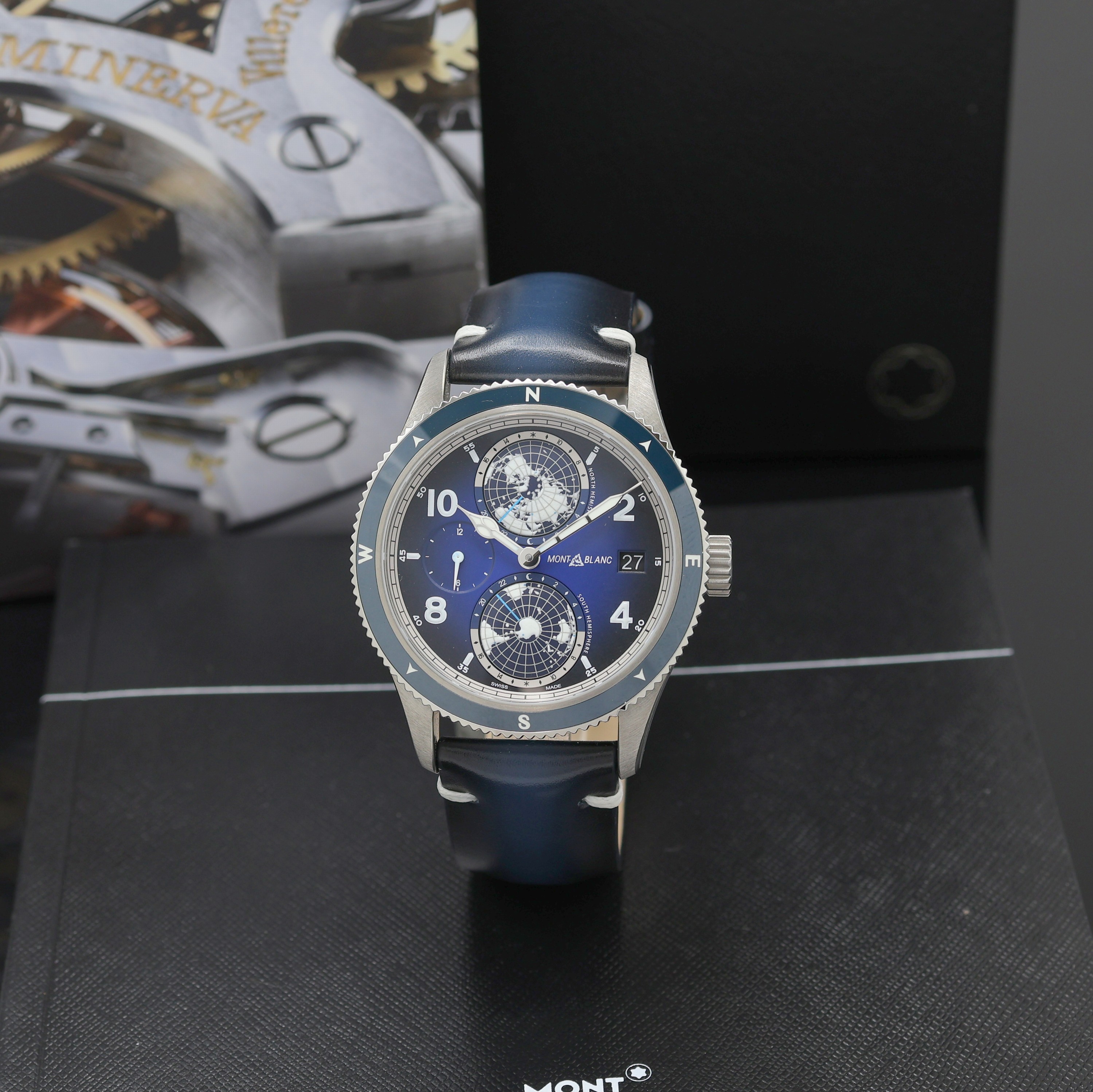 Image 27119534 - MONTBLANC 1858 Geosphere Herrenarmbanduhr Referenz 125565, Schweiz um 2019, Automatik, ...