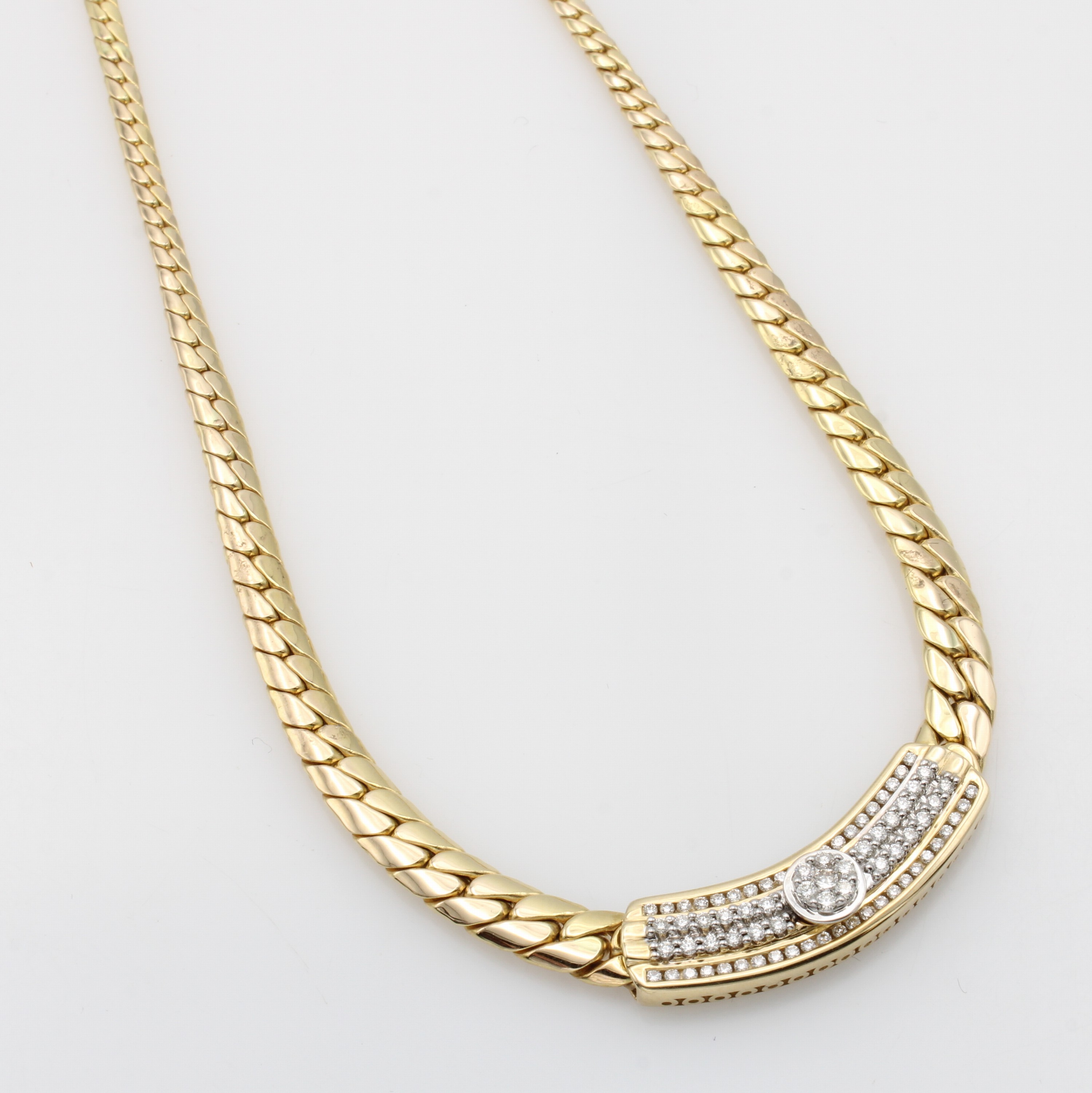 Image 27119540 - Panzercollier mit Brillanten, GG 585/000, im Verlauf gearb., Brill. im Mittelteil zus. ...