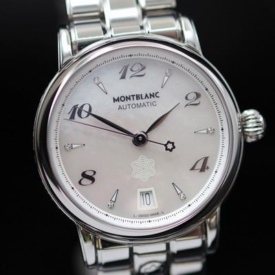 27119563b - MONTBLANC Damenarmbanduhr Star Referenz M107117, quarz, Edelstahlgeh. inkl. Gliederband ...