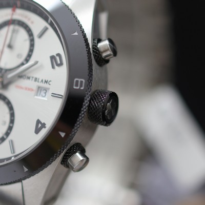 27119597c - MONTBLANC Timewalker ungetragener Armbandchronograph Referenz M116099, Automatik, beids. ...