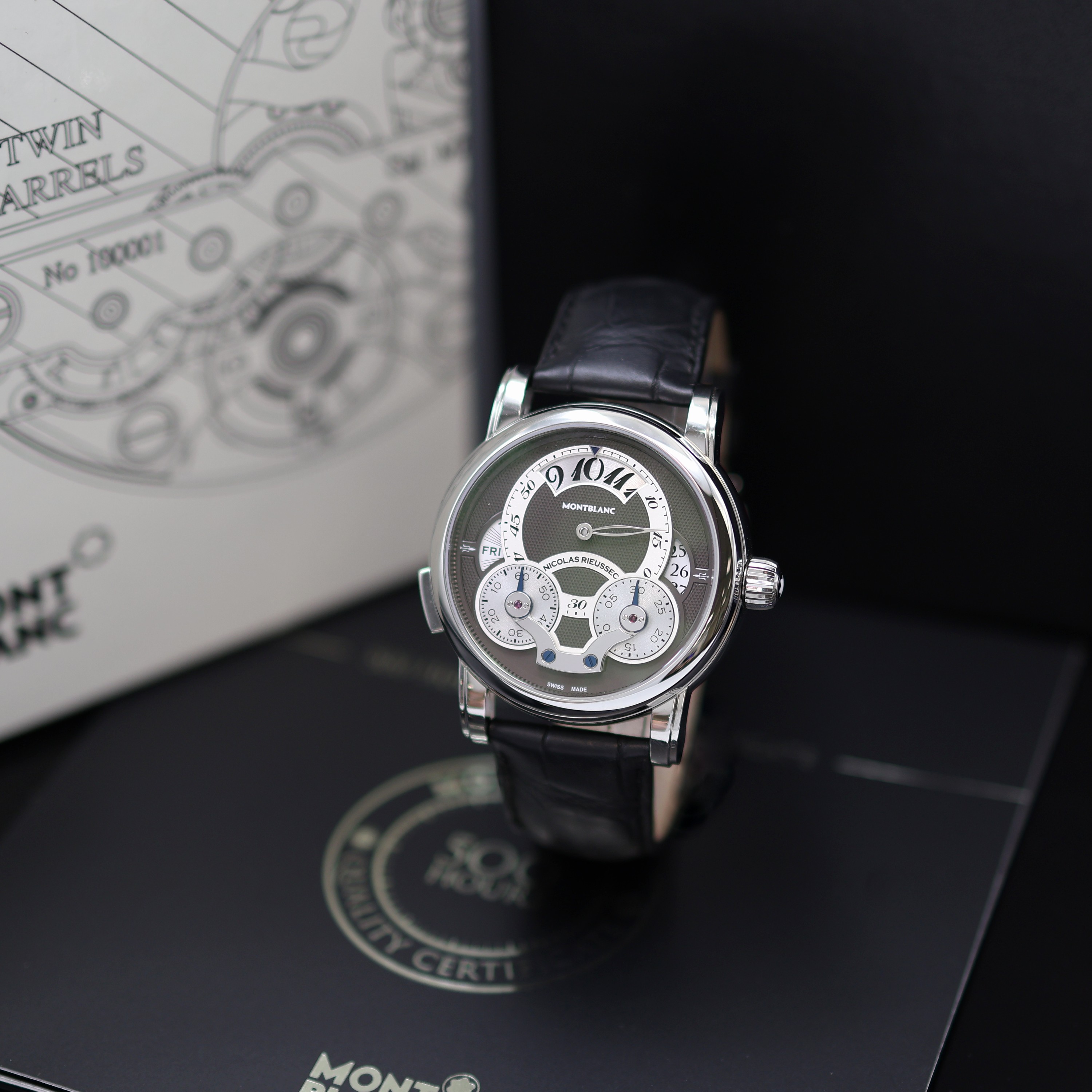 Image 27119643 - MONTBLANC Nicolas Rieussec Rising Hours ungetragener Armbandchronograph Referenz M108790, ...