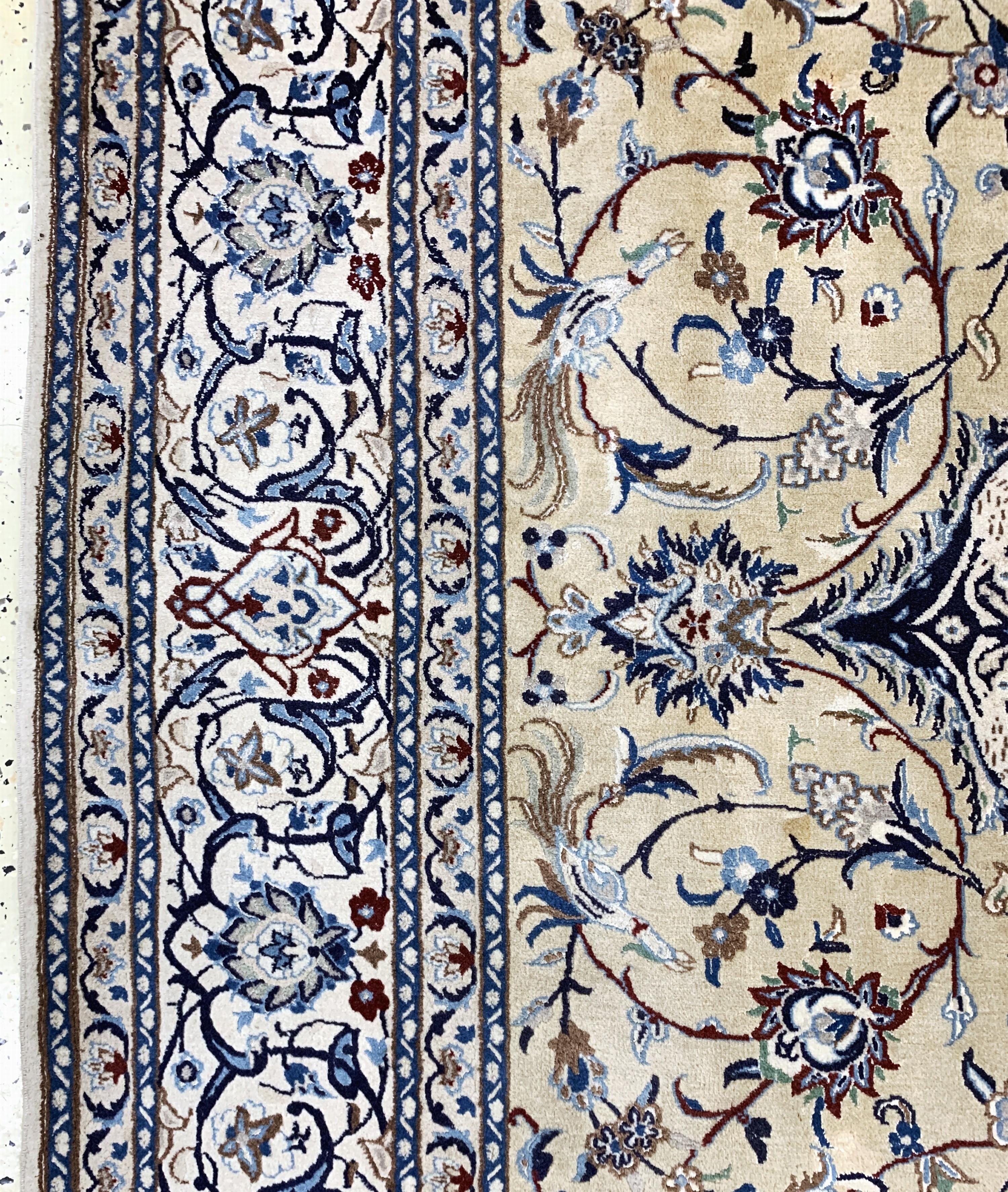 Detail c: Nain fein(9 La), Persien, Mitte 20.Jhd, Korkwolle mit Seide, ca. 316 x 203 cm, ca. 500.000 Kn/qm, EHZ: 2