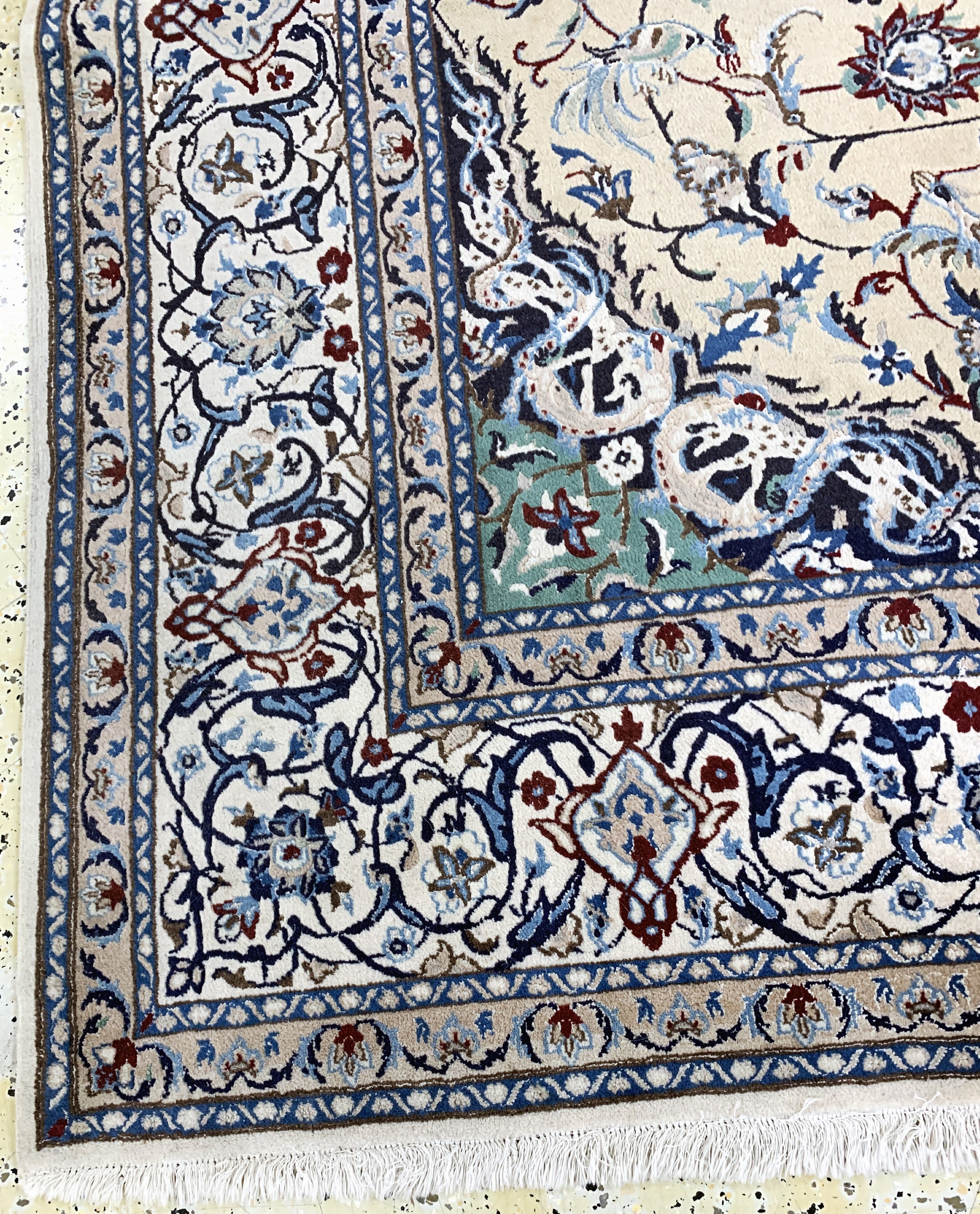 Detail h: Nain fein(9 La), Persien, Mitte 20.Jhd, Korkwolle mit Seide, ca. 316 x 203 cm, ca. 500.000 Kn/qm, EHZ: 2