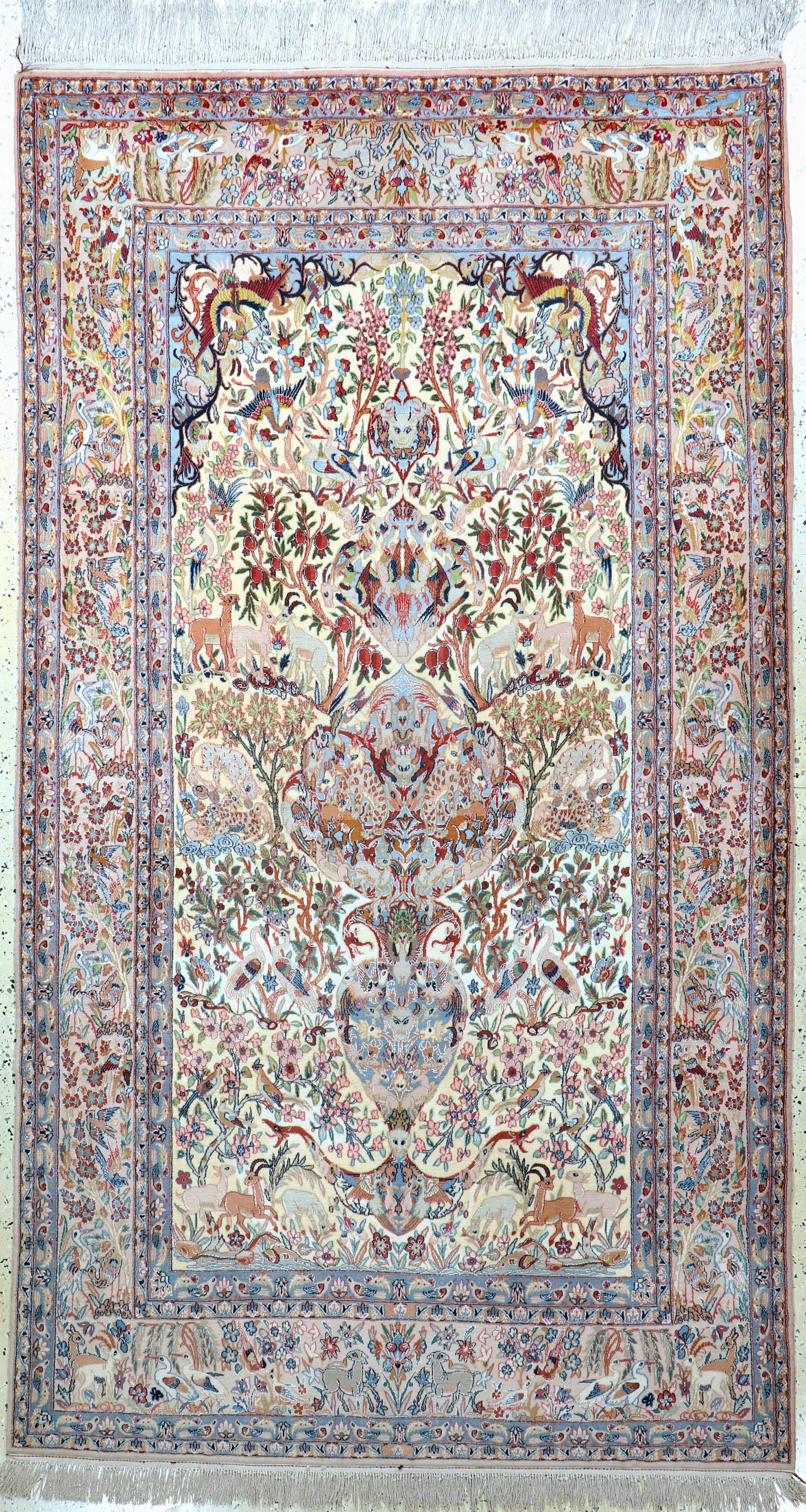 Image 27119659 - Esfahan fein, Persien, Mitte 20.Jhd, Korkwolle mit und auf Seide, ca. 270 x 155 cm,ca. ...