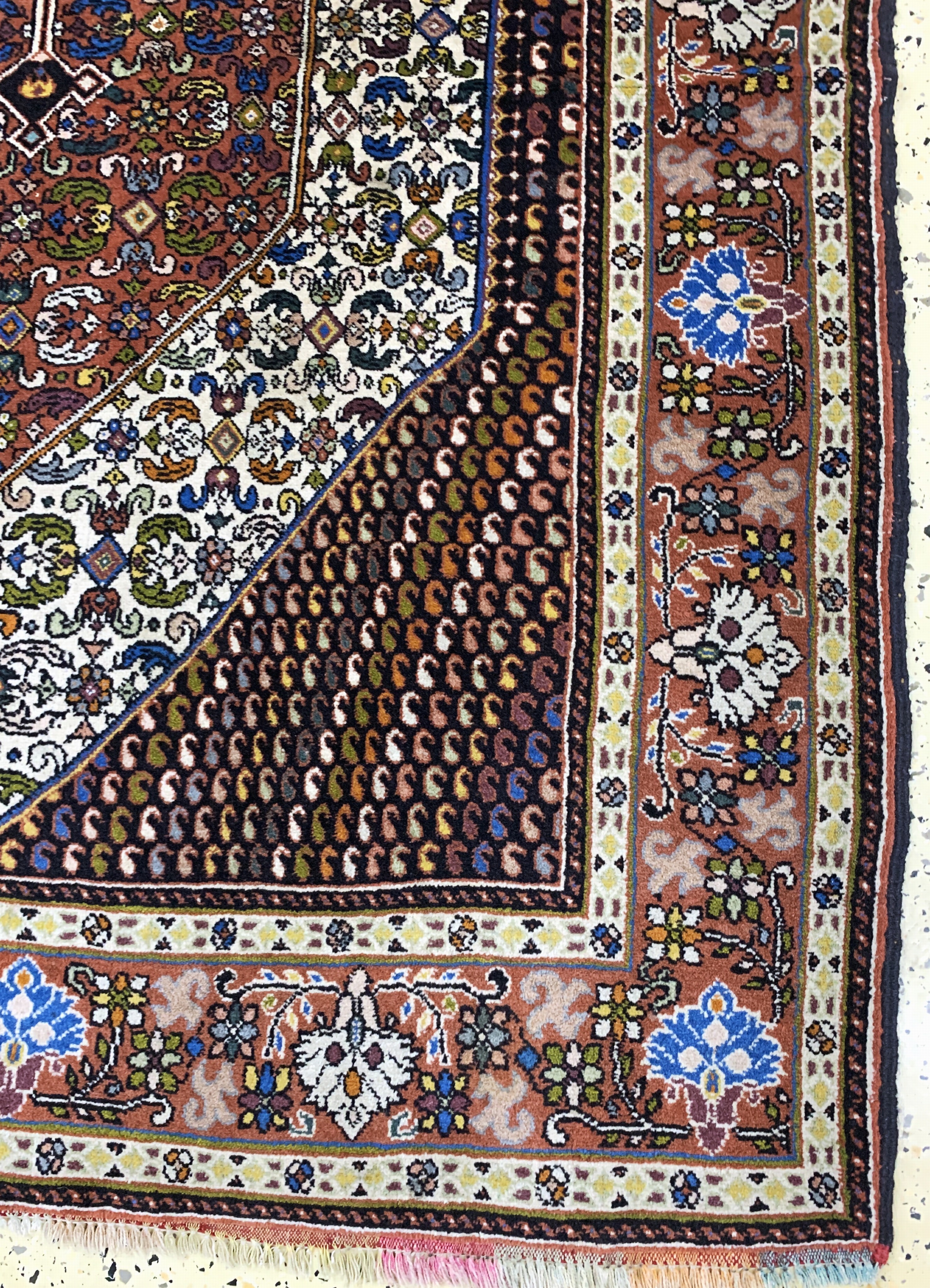 Detail a: Ghochan"Haftrang", Persien, Ende 20.Jhd, Wolle auf Seide, ca. 190 x 130 cm, EHZ: 2