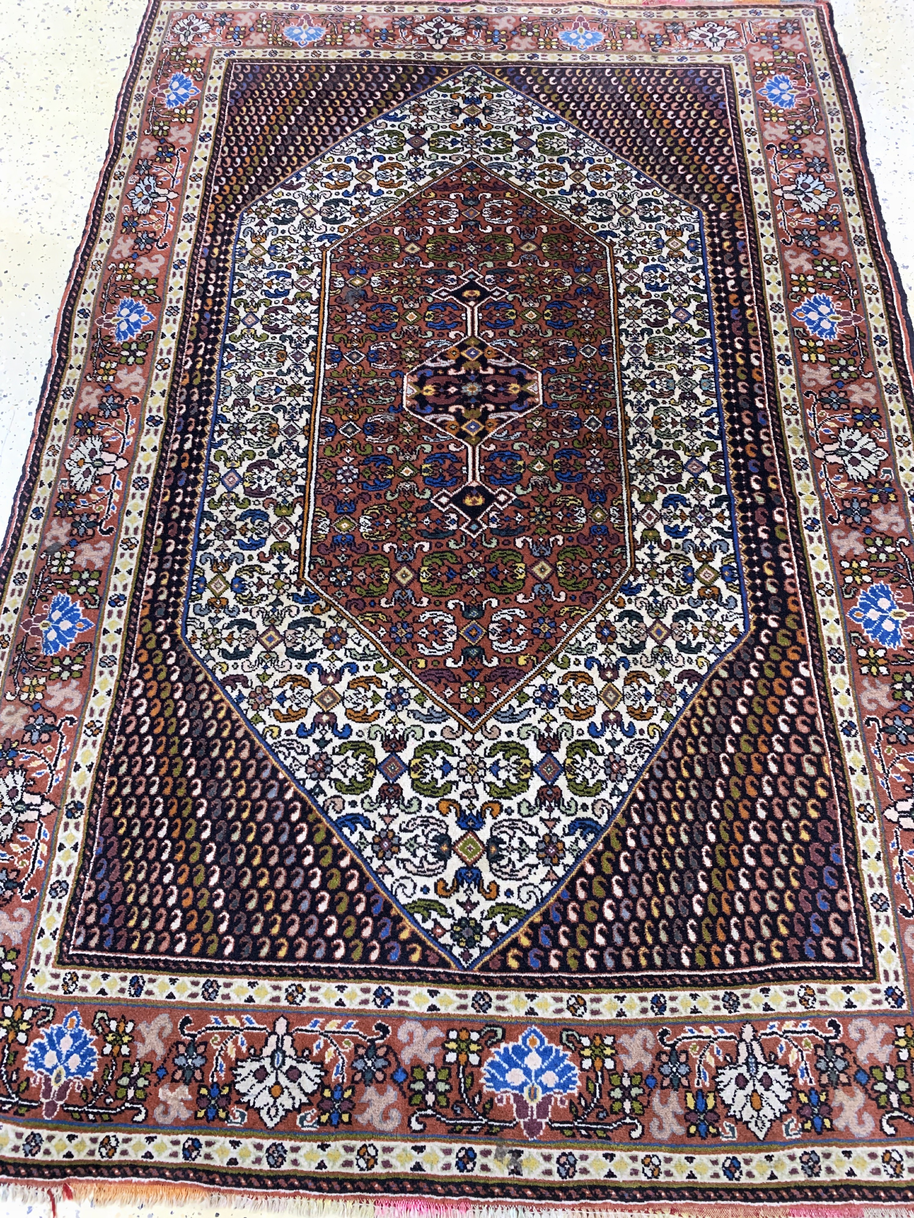 Detail e: Ghochan"Haftrang", Persien, Ende 20.Jhd, Wolle auf Seide, ca. 190 x 130 cm, EHZ: 2