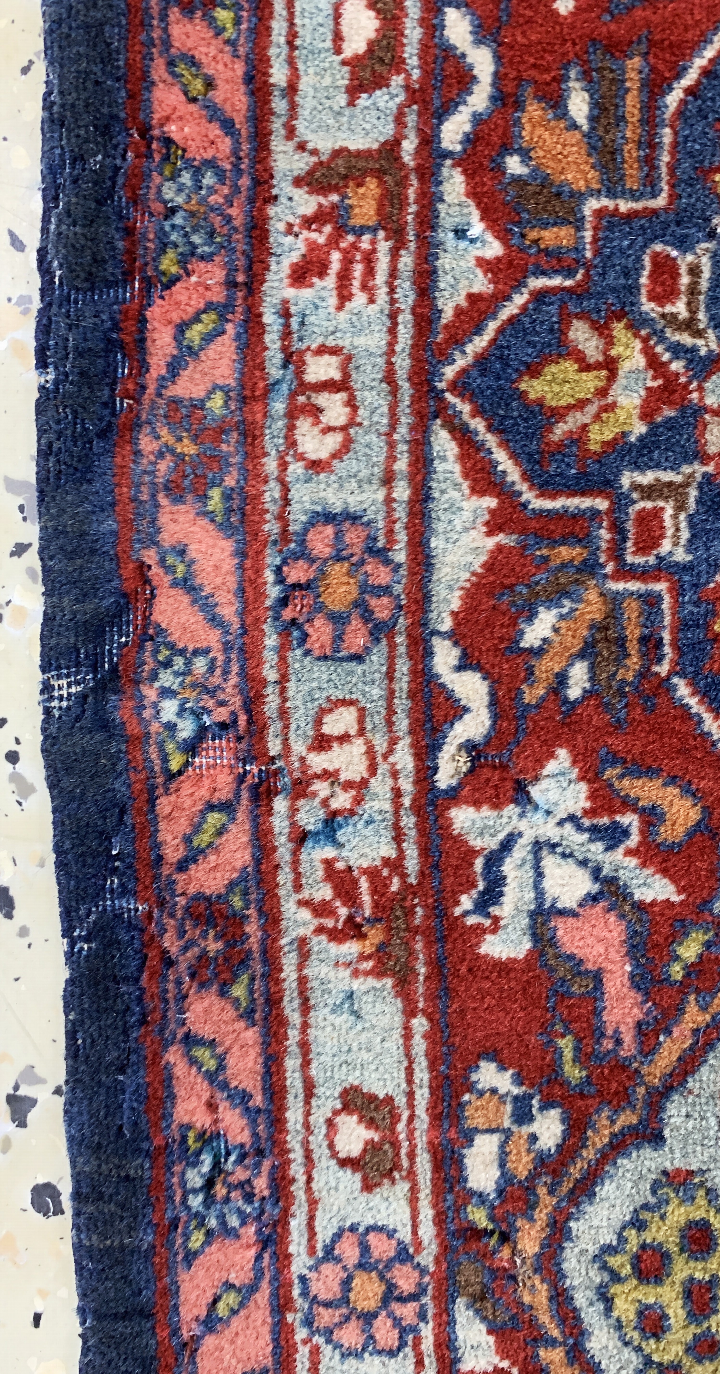 Detail f: Keschan Kork antik, Persien, um 1900, Korkwolle auf Baumwolle, ca. 194 x 138 cm, Mottenfraß, EHZ: 2