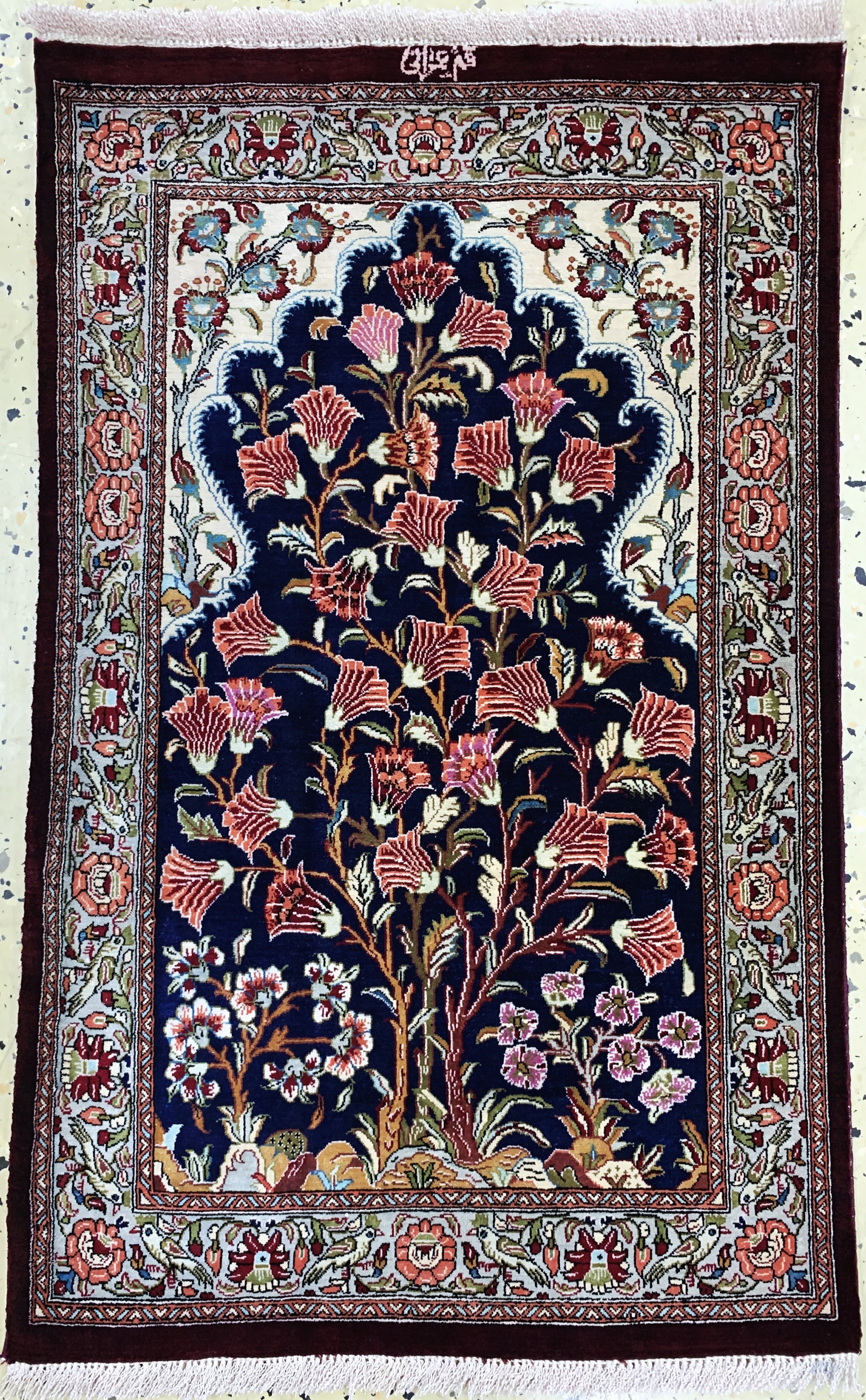 Image 27119688 - Ghom Seide signiert, Persien, Neuwertig, reine Naturseide, ca. 80 x 50 cm Schätzpreis: ...
