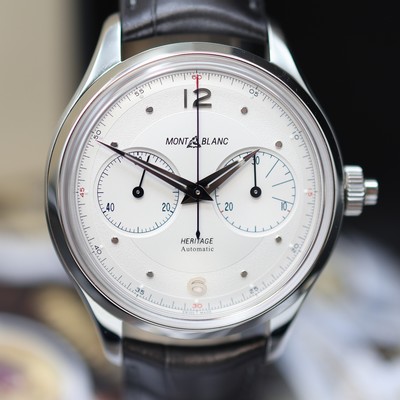 27119600b - MONTBLANC Heritage ungetragener Eindrücker- Armbandchronograph Referenz M119951, ...