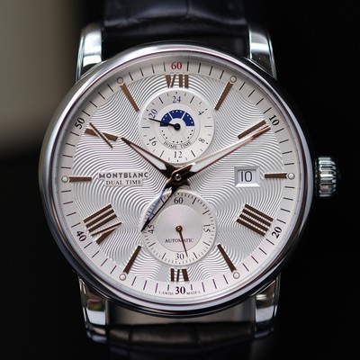 27119605b - MONTBLANC 4810 Dual Time ungetragene Herrenarmbanduhr Referenz M114857, Automatik, ...