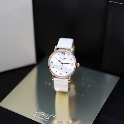 Image MONTBLANC Star Classique ladies 18k pink gold wristwatch with Diamond set bezel reference ...