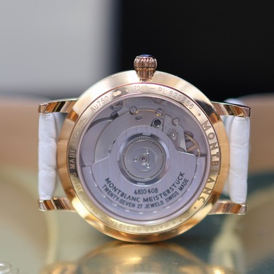 27119626g - MONTBLANC Star Classique Damenarmbanduhr in RG 750/000 mit Brillantlünette Referenz ...