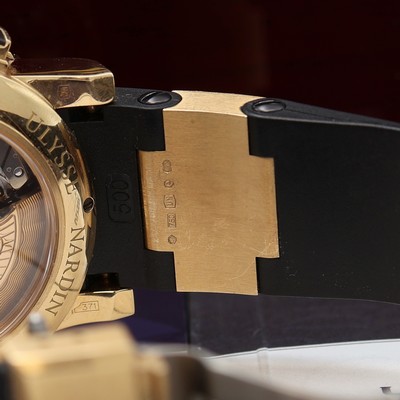 27119640g - ULYSSE NARDIN Maxi Marine Armbandchronograph in GG 750/000 Referenz 8006-102, Schweiz um ...