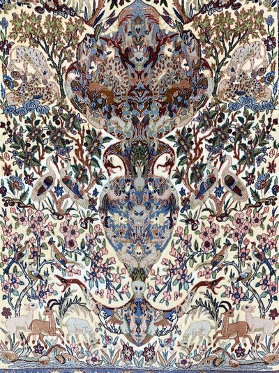 27119659c - Esfahan fein, Persien, Mitte 20.Jhd, Korkwolle mit und auf Seide, ca. 270 x 155 cm,ca. ...