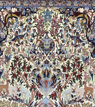 27119659f - Esfahan fein, Persien, Mitte 20.Jhd, Korkwolle mit und auf Seide, ca. 270 x 155 cm,ca. ...