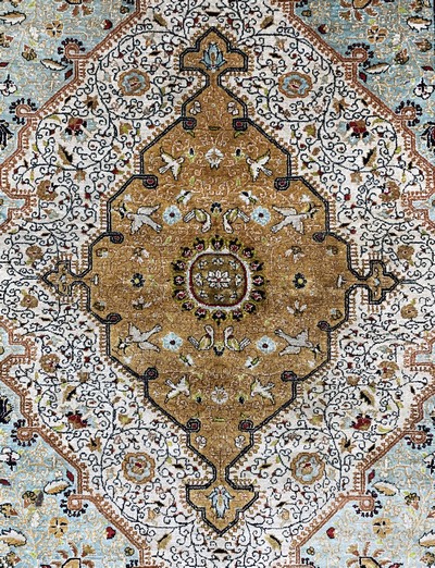 27119661c - Ghom Seide, Persien, Mitte 20.Jhd, reine Naturseide, ca. 163 x 110 cm, EHZ: 2 ...