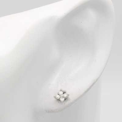 27119672a - Paar Ohrstecker mit Brillanten, WG 585/000, 8 Brill. zus. ca. 0.25 ct Weiß/si ...