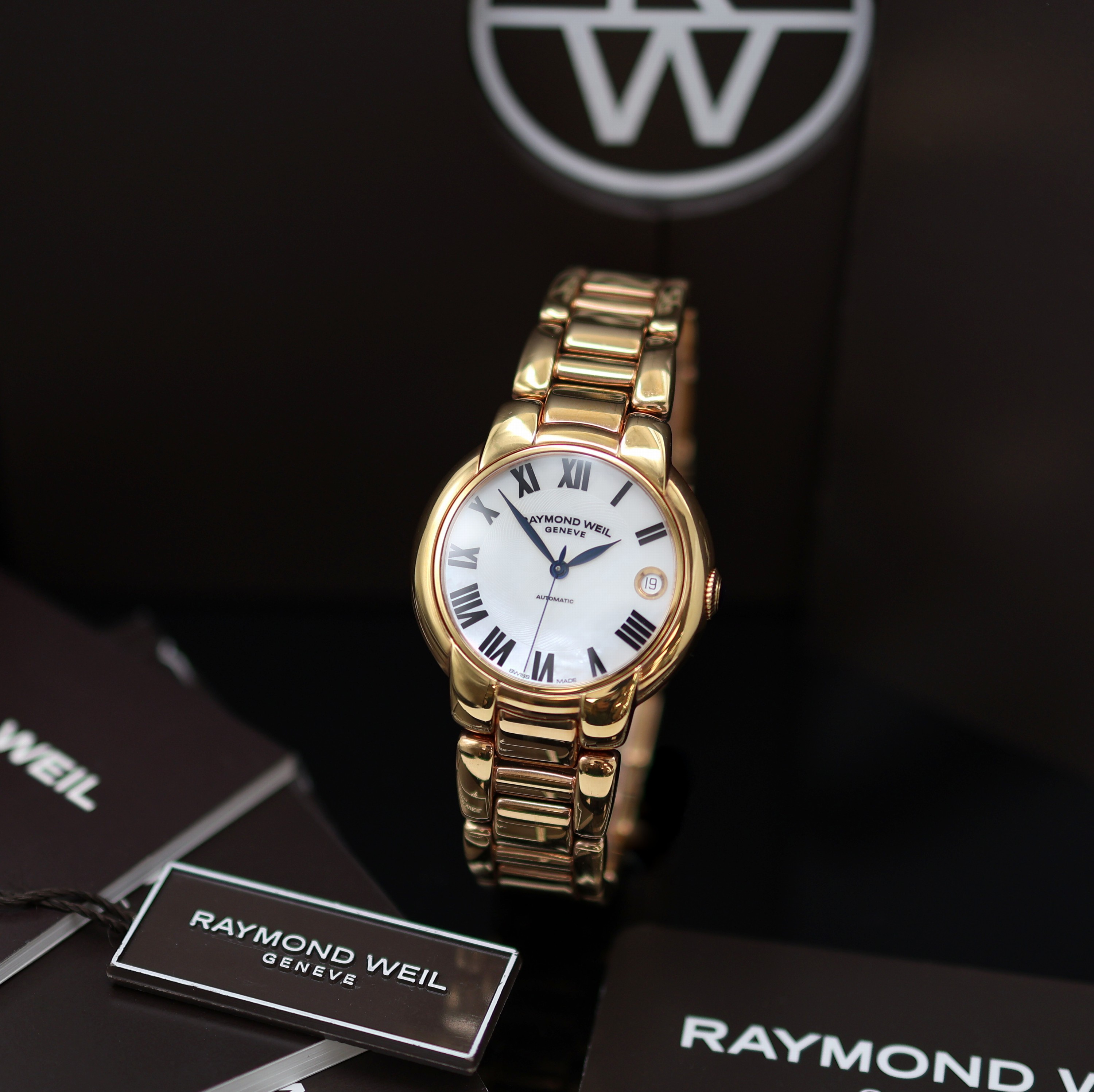 Image 27119735 - RAYMOND WEIL Jasmine ungetragene Armbanduhr Referenz 2935, Automatik, verg., beids. ...