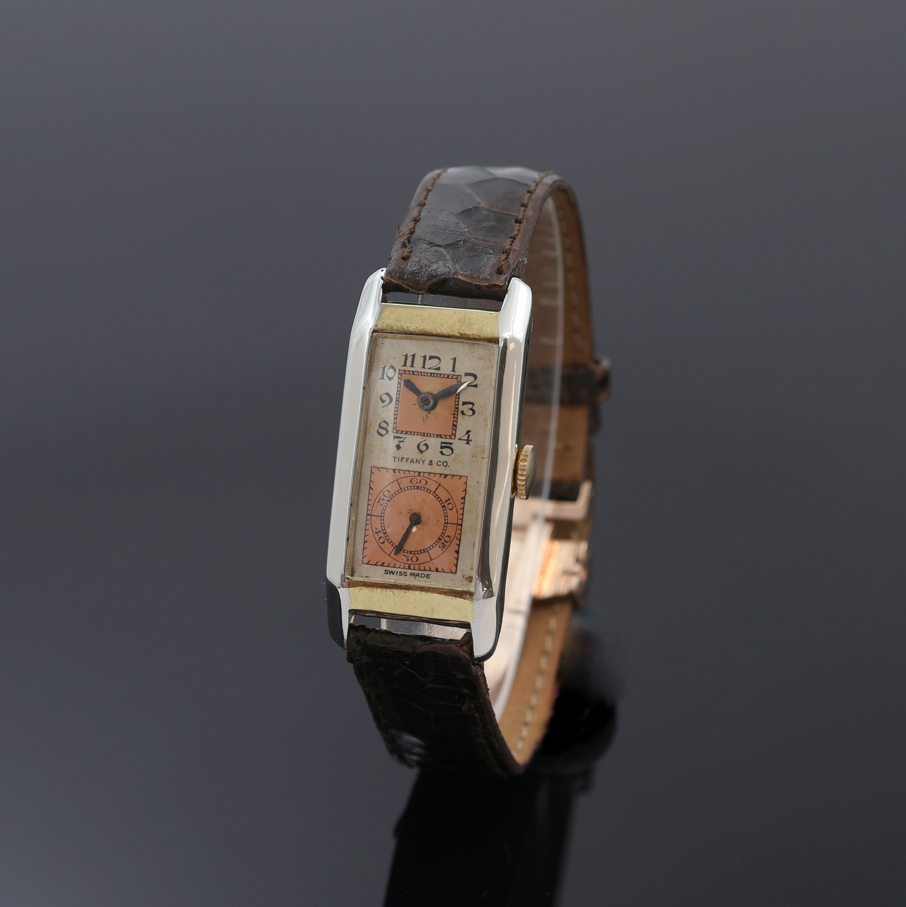 Image 27119781 - Armbanduhr mit Duo-Dial bezeichnet Tiffany & Co. in GG und WG 585/000, Schweiz um 1935, ...