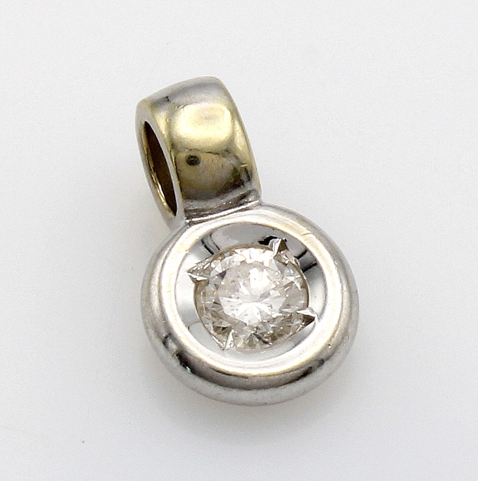 Image 27119796 - Paar Ohrstecker mit Brillanten, WG 585/000, 2 Brill. in Krappenfassung zus. ca. 0.20 ct ...
