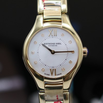 27119727b - RAYMOND WEIL Neomia ungetragene Damenarmbanduhr Referenz 5124, quarz, verg. ...