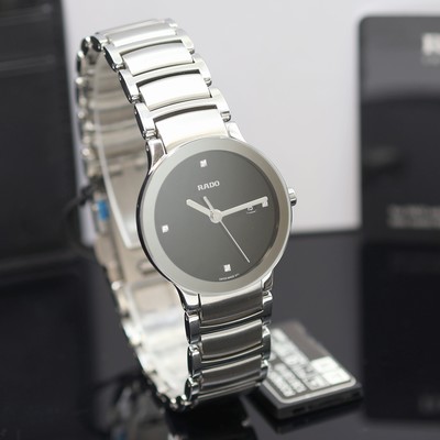 27119778b - RADO Centrix ungetragene Damenarmbanduhr Referenz R30928713, quarz, Stahlgeh. inkl. ...